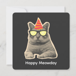 Lustiger Katzengeburtstag Einladung