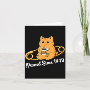Lustiger Katzenkaffee Pin Tag seit 1849 Design  Karte