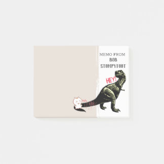 Lustiger Katzenkratzer schreiender T-rex Post-it Klebezettel