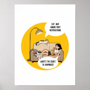 Lustiger Katzenliebhaber-Introvertierten-Humor-Zit Poster