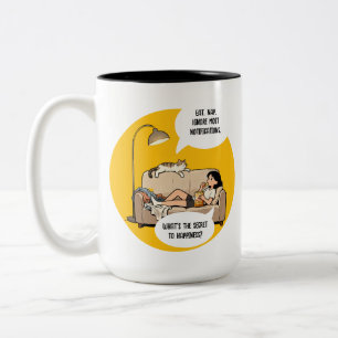Lustiger Katzenliebhaber Introvertierter Humor Zit Zweifarbige Tasse