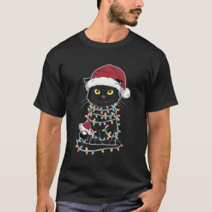 Lustiger Katzenliebhaber Weihnachtsbeleuchtung T-Shirt