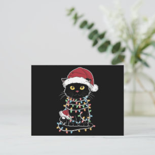 Lustiger Katzenliebhaber Weihnachtslichter Feiertagspostkarte