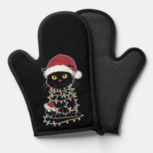 Lustiger Katzenliebhaber Weihnachtslichter Ofenhandschuh