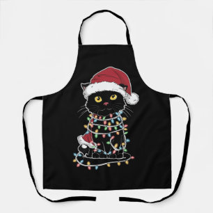 Lustiger Katzenliebhaber Weihnachtslichter Schürze