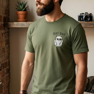 Lustiger Katzenpapa Mittelfinger Katze mit Sonnenb T-Shirt