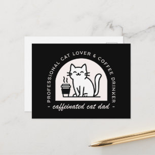 Lustiger Katzenpapa und Kaffeeliebhaber Postkarte