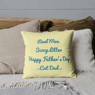 Lustiger Katzenpapa Vatertag Cute Blau Creme Trend Kissen