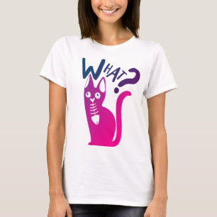 Lustiger Katzenwitz Minimaler Magenta-Verlauf Cart T-Shirt