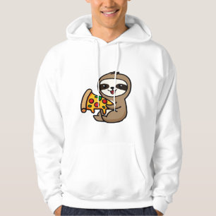 Lustiger Kawaii Chibi Faultier mit Pizza � Süße Ze Hoodie