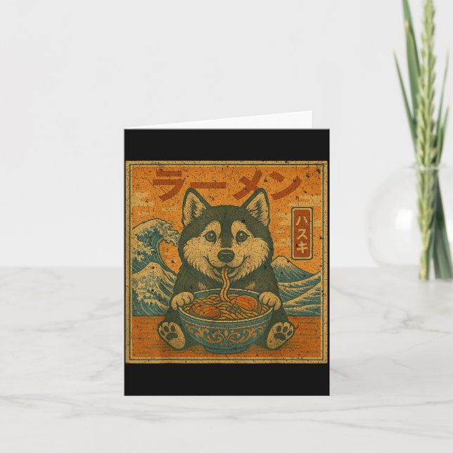 Lustiger Kawaii Ramen Husky Japanische Nudeln Husk Karte (Vorderseite)
