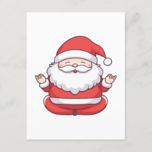 Lustiger Kawaii Weihnachtsmann Yoga Meditation Begleitkarte