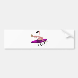 Lustiger Kayaking Flamingo Autoaufkleber