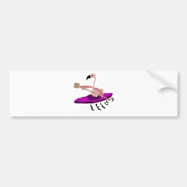 Lustiger Kayaking Flamingo Autoaufkleber (Vorne)