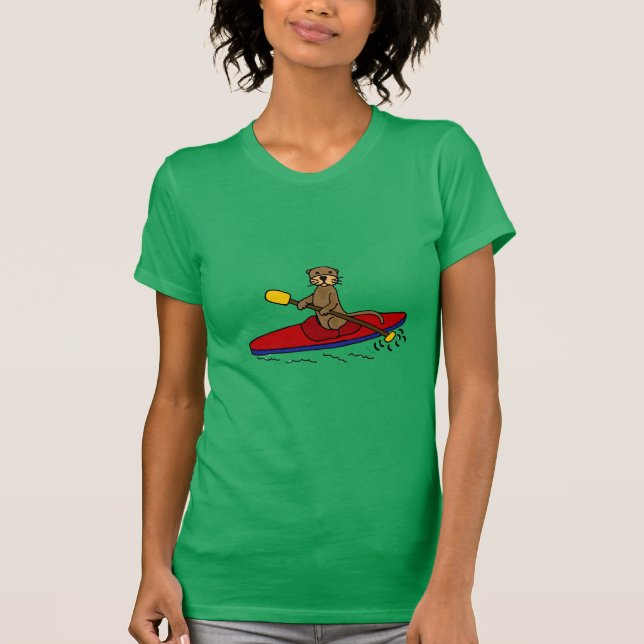 Lustiger Kayaking Otter T-Shirt (Vorderseite)