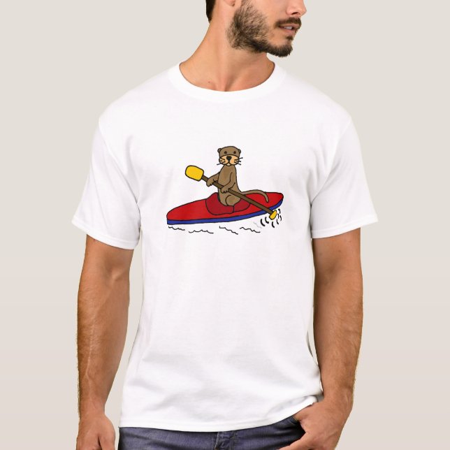 Lustiger Kayaking Otter T-Shirt (Vorderseite)