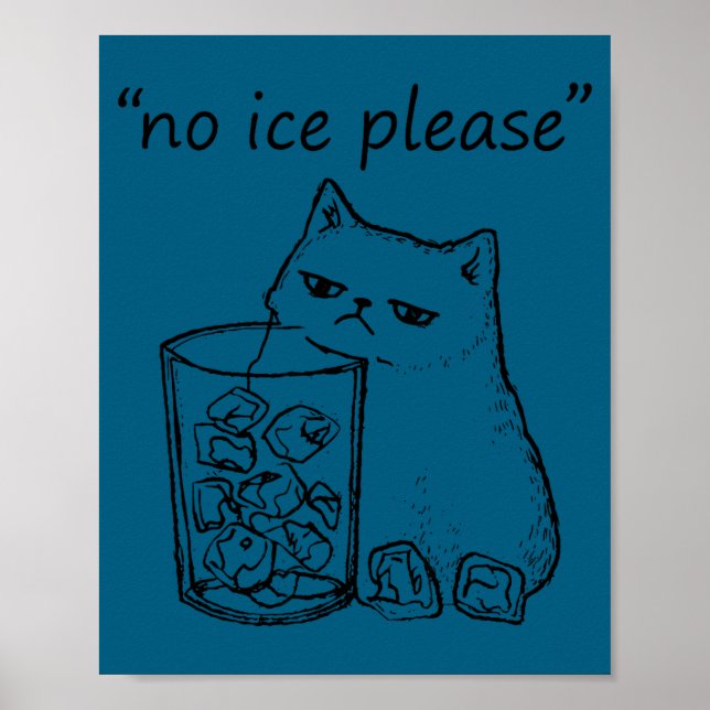 Lustiger Keine Eis Bitte Katze Meme Poster (Vorne)
