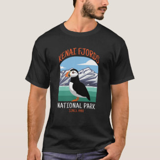 Lustiger Kenai-Fjorde US-Nationalpark Papageientau T-Shirt