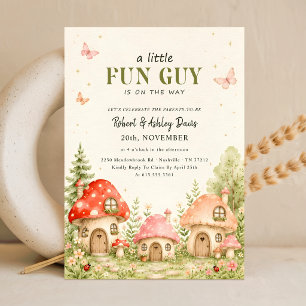 Lustiger Kerl Pilz Schmetterling Baby Shower Einladung