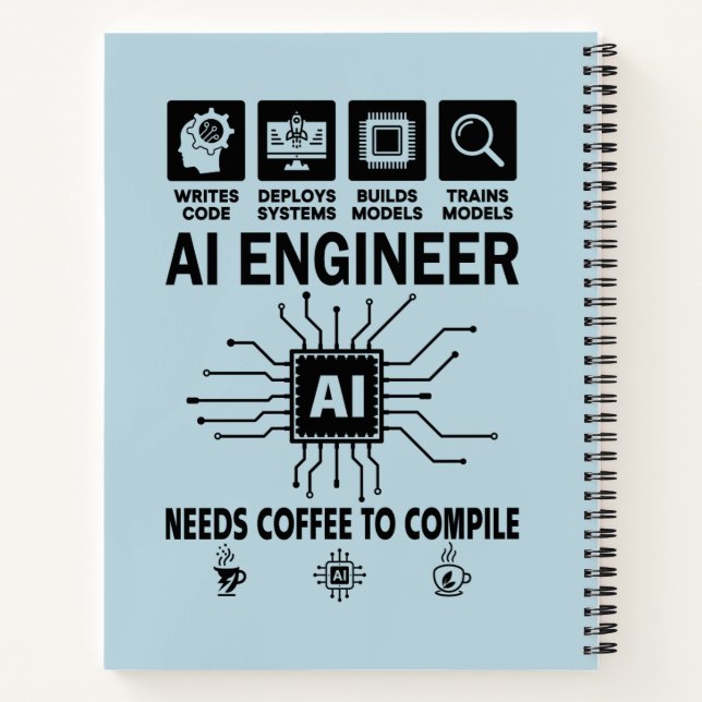 Lustiger KI-Ingenieur Codierer Programmierer Entwi Notizbuch (Rückseite)