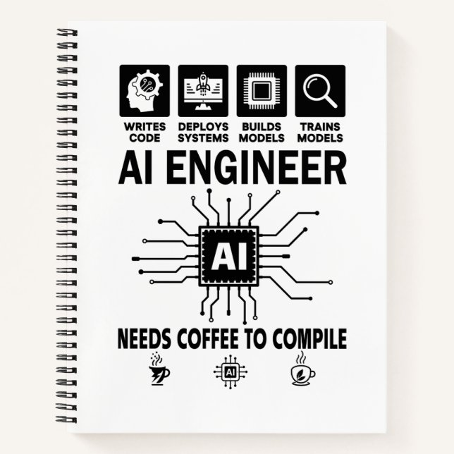 Lustiger KI-Ingenieur Codierer Programmierer Entwi Notizbuch (Vorderseite)