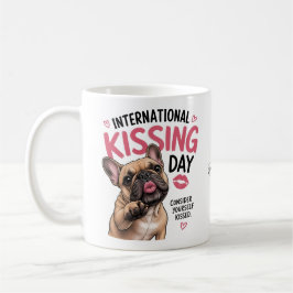 Lustiger Kissing Day French Bulldog Tasse