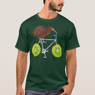 Lustiger Kiwi Fahrrad Neuseeland T-Shirt