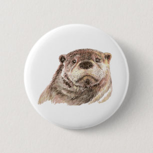 Lustiger kleiner Otter, Tier-Natur Button