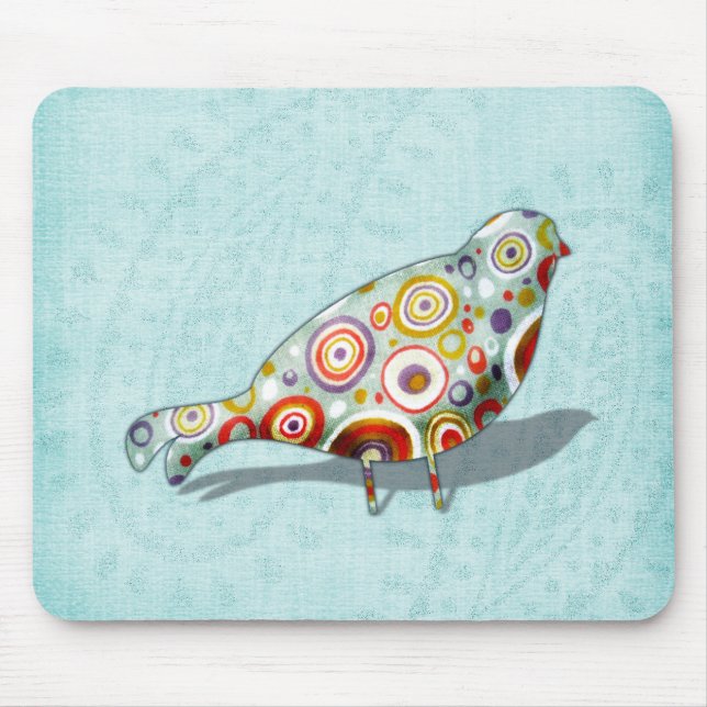 Lustiger kleiner wunderlicher Vogel Mousepad (Vorne)
