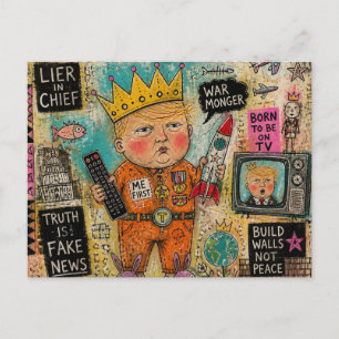 Lustiger Kleinkind-Präsident Cartoon-Collage Postkarte