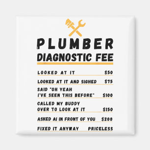 Lustiger Klempner-Diagnosegebühr  Magnet