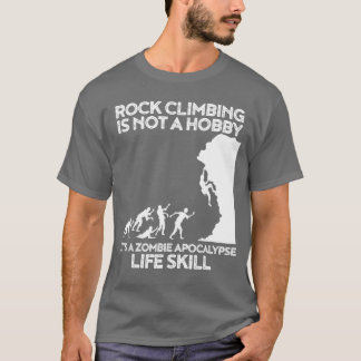 Lustiger kletternder Zombie-Escape-Felsenkletterer T-Shirt
