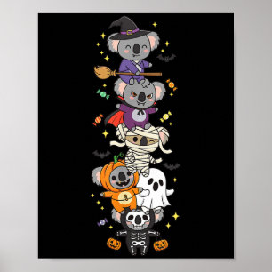 Lustiger Koala Hexen Vampir Geist Halloween Kinder Poster