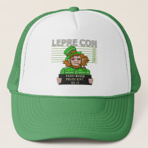 Lustiger Kobold Leprecon Mugshot Truckerkappe