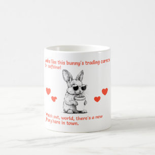 Lustiger Koffein-Hase Kaffee-Liebhaber-Zitat Kaffeetasse