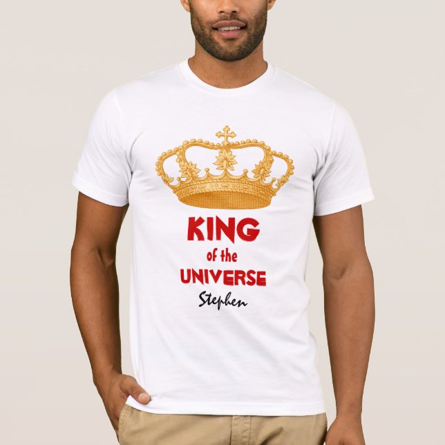 Lustiger König der Universum-Namen-Goldkrone 34V T-Shirt (Vorderseite)