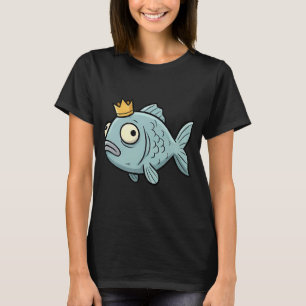 Lustiger königsblauer Fisch mit Krone T-Shirt