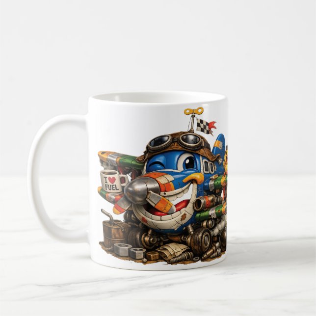 Lustiger Korkflieger Kaffeetasse (Links)