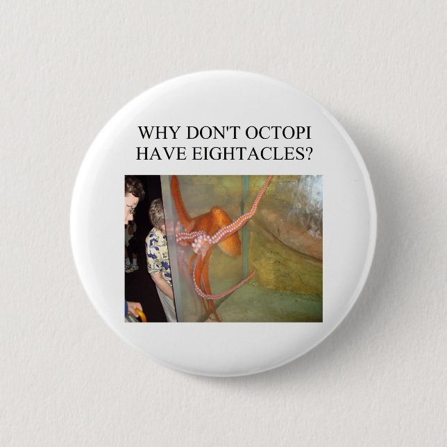 lustiger Krakenwitz Button (Vorderseite)