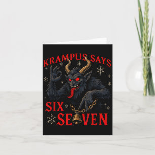 Lustiger Krampus sagt sechs sieben 6 7 Meme Weihna Karte