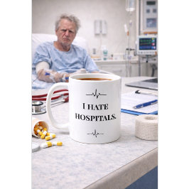 Lustiger Krankenpfleger-Mug Ich hasse Krankenhäuse Kaffeetasse