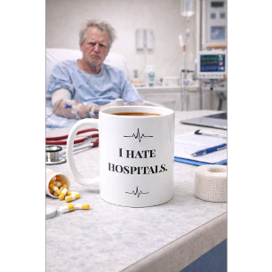 Lustiger Krankenpfleger-Mug Ich hasse Krankenhäuse Kaffeetasse