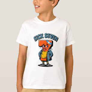 Lustiger Kranker Sieben Meme Sechs Sieben Wortspie T-Shirt