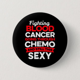 Lustiger Krebsbekämpfer Blutkrebs Patient Chemothe Button