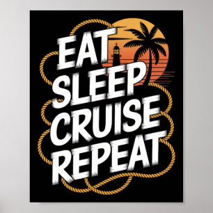 Lustiger Kreuzfahrturlaub Ozeanliebhaber Nautical Poster