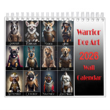 Lustiger Krieger-Hundefreunde 2026 Wandkalender