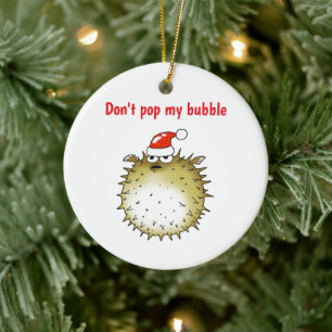 Lustiger Kugelfisch Weihnachten - Platziere nicht Keramik Ornament