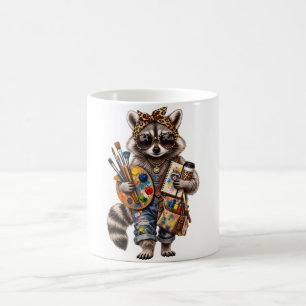 Lustiger Kunstlehrer Waschbär – Vintage Künstler T Kaffeetasse