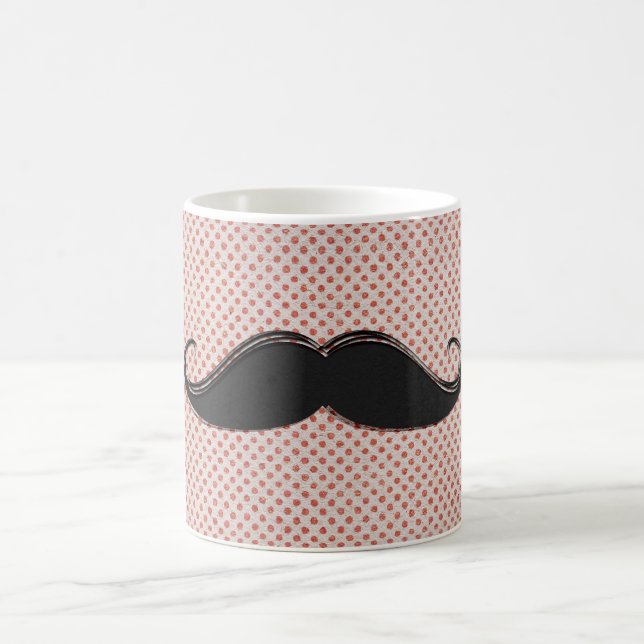 Lustiger künstlerischer schwarzer Schnurrbart u. Kaffeetasse (Mittel)
