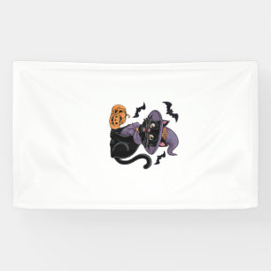 Lustiger Kürbis-Fledermaus-Hexen-Kostüm schwarze K Banner